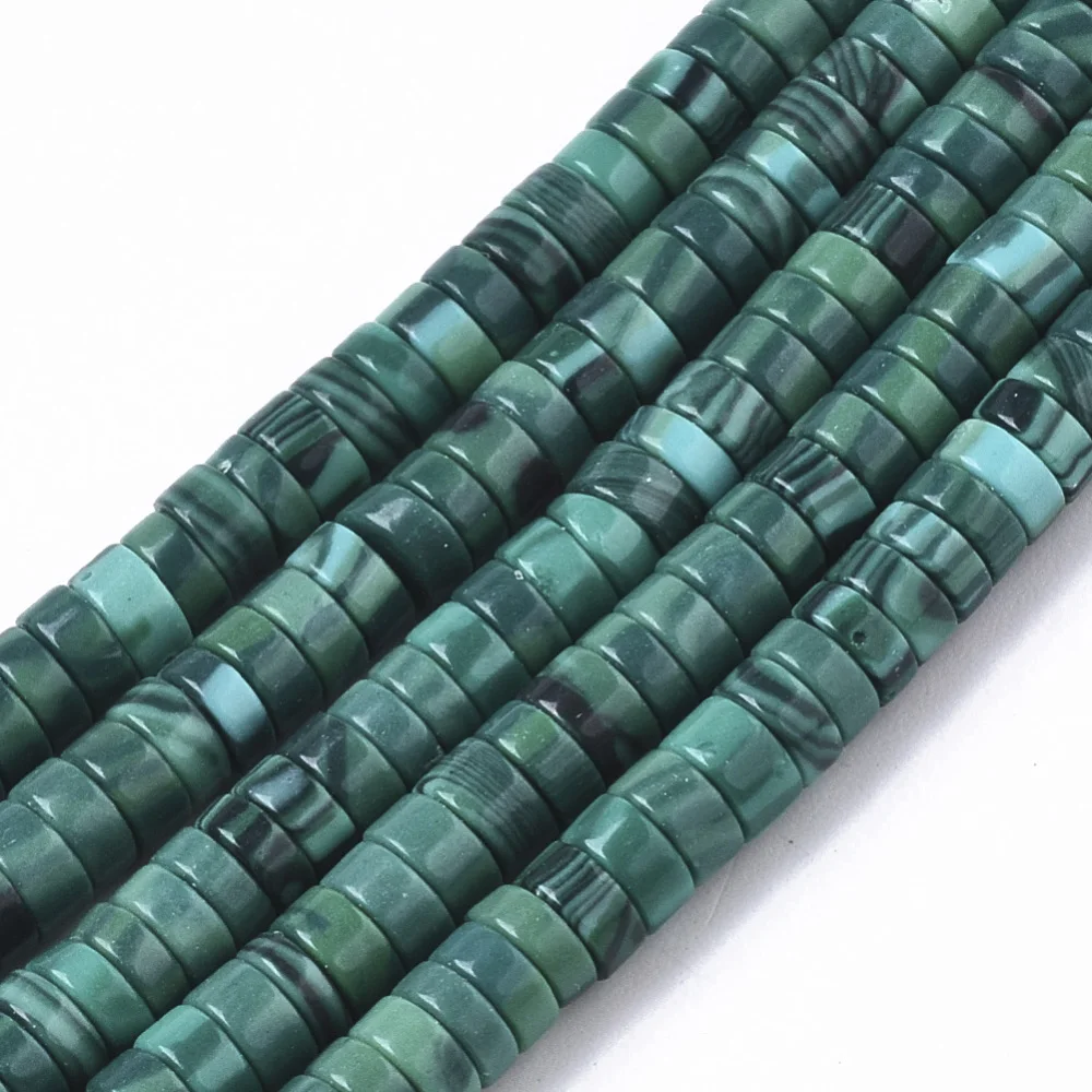 

5 Strands 4mm Synthetic Turquoise Beads Dyed Disc Heishi Beads for Fashion Jewelry Making DIY Bracelet Necklace Accessories