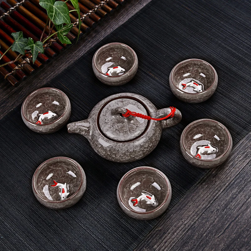 

Celadon Fish Tea Set Ceramic Kettle Ceramic Tea Cup Fish Chinese Kung Fu Tea Chinese People Ceramic Kung Fu Tea Set HK3
