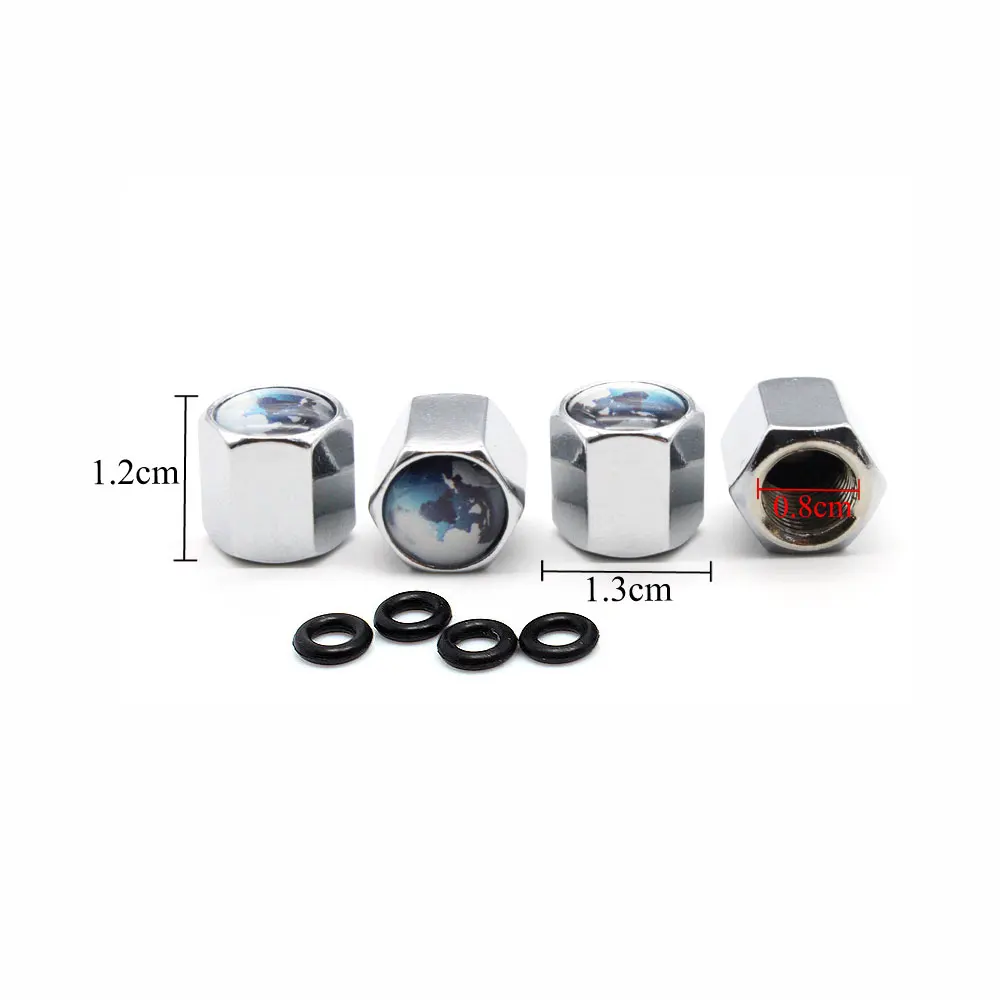 4 Pcs/Set Zinc Alloy Earth Style Tire Valve Stem Cap Wheel Air Caps for Auto Cars | Автомобили и мотоциклы