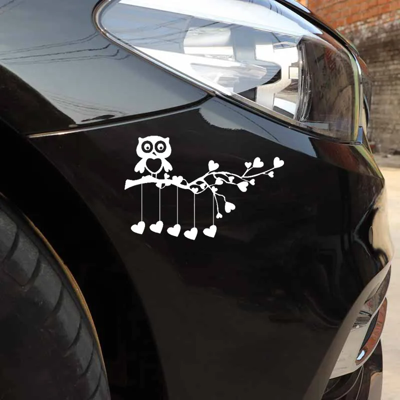 Милая Любовь Сердце Сова ветка дерева для Авто/бампер/окно виниловая наклейка