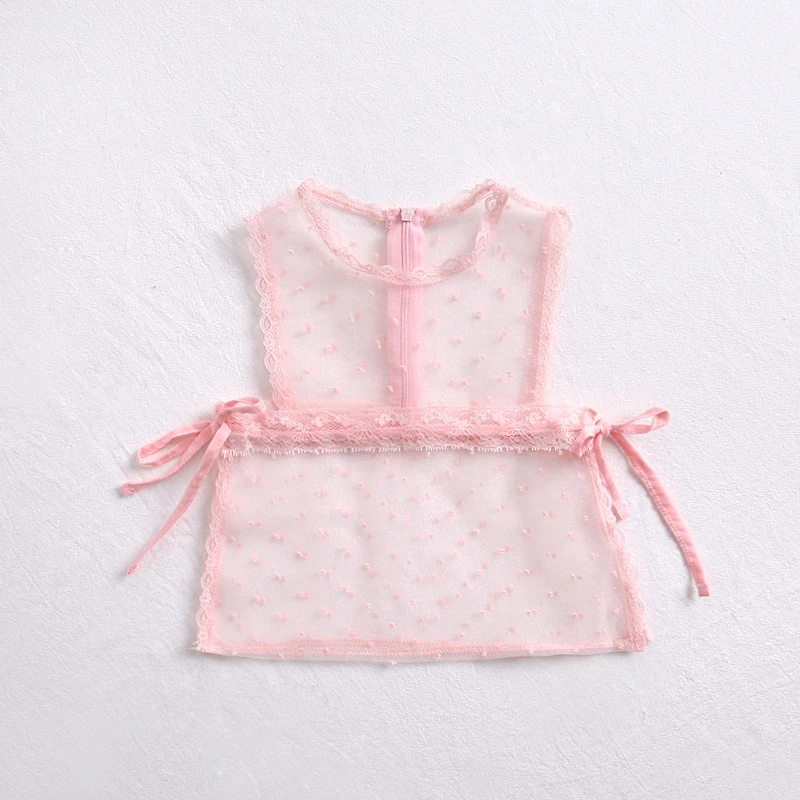 

Autumn Baby Girls Bodysuits Sets Cute Sleeveless Mesh Vest Top Infant Cotton Long Sleeve Jumpsuit Kids Solid Soft Outfit Clothes