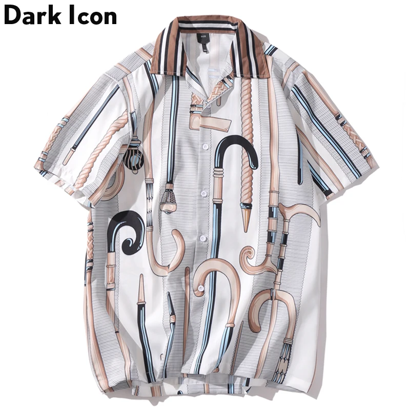 Рубашка Dark Icon в винтажном стиле барокко лето 2020 повседневные мужские рубашки с