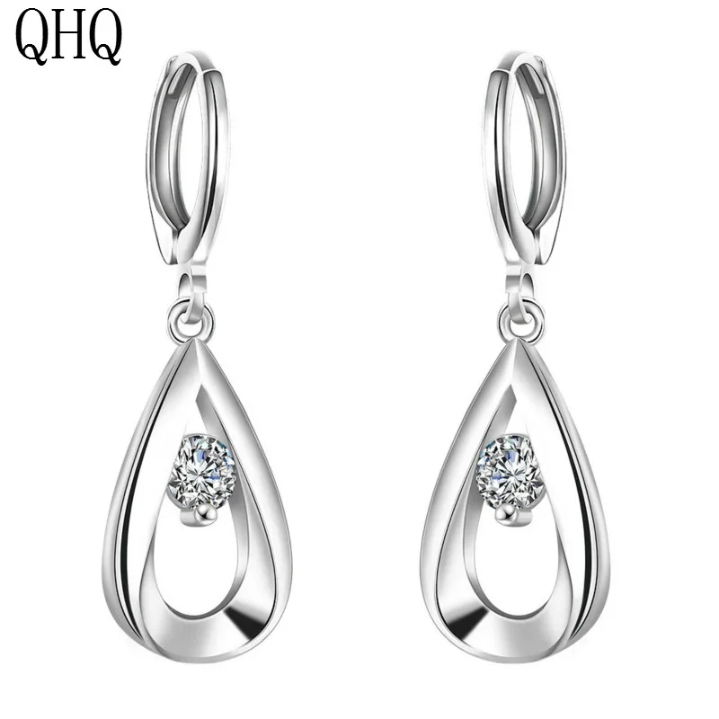 QHQ Висячие серьги ювелирные изделия циркония Женские аксессуары кристалл