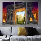 3 шт. World of Warcraft ворота Ада картины игры плакат холст стены искусства пейзаж картины для декора стен-без рамки