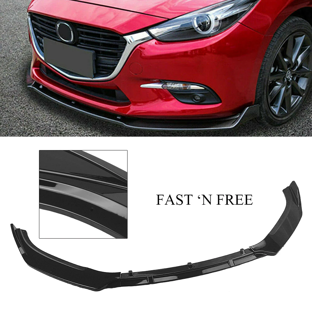 Глянцевый черный спойлер для переднего бампера MAZDA 3 2014 2018 Mazda3 автомобильная