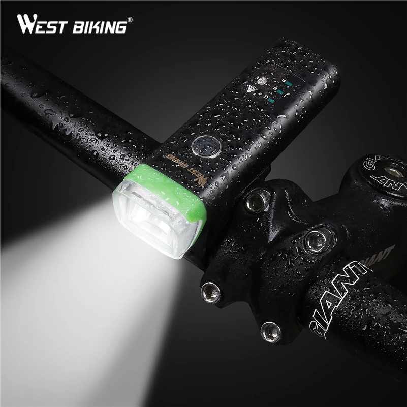 

WEST BIKING Intelligent Bicycle Light Sensor Auto Lamp Waterproof USB Rechargeable Cycling Warning Flashlight 4 Modes Bike Light