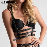 gamporl leather body bondage harness belts for women sexy lingerie goth garter belt stockings bdsm chest harness cage suspenders