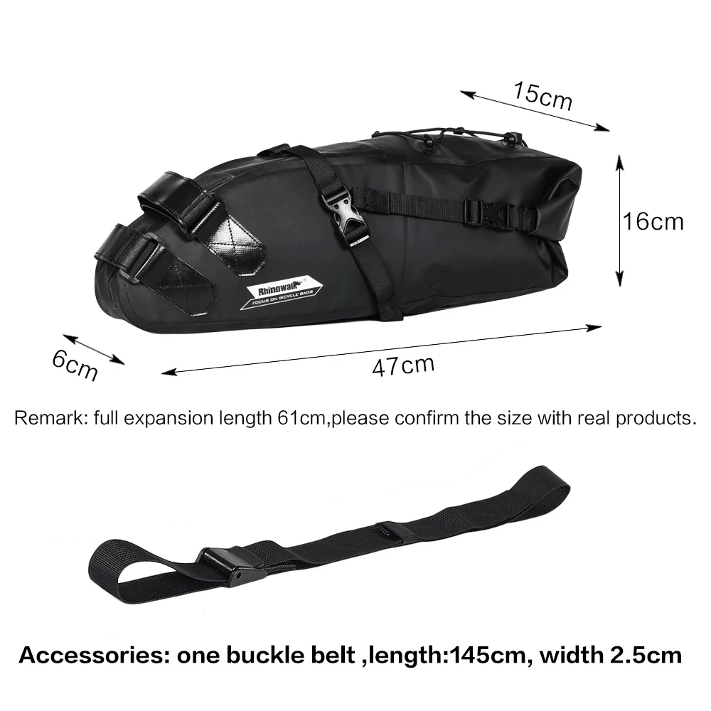 

Rhinowalk 10L Bike Waterproof Bicycle Saddle Bag Reflective Large Capacity Foldable Tail Rear Bag Cycling MTB Trunk Pannier
