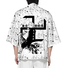 Футболка-кимоно Мужскаяженская в стиле Харадзюку, Токийский кардиган с объемным изображением Мстителей, Повседневная рубашка с защитой от солнца в стиле хип-хоп, лето