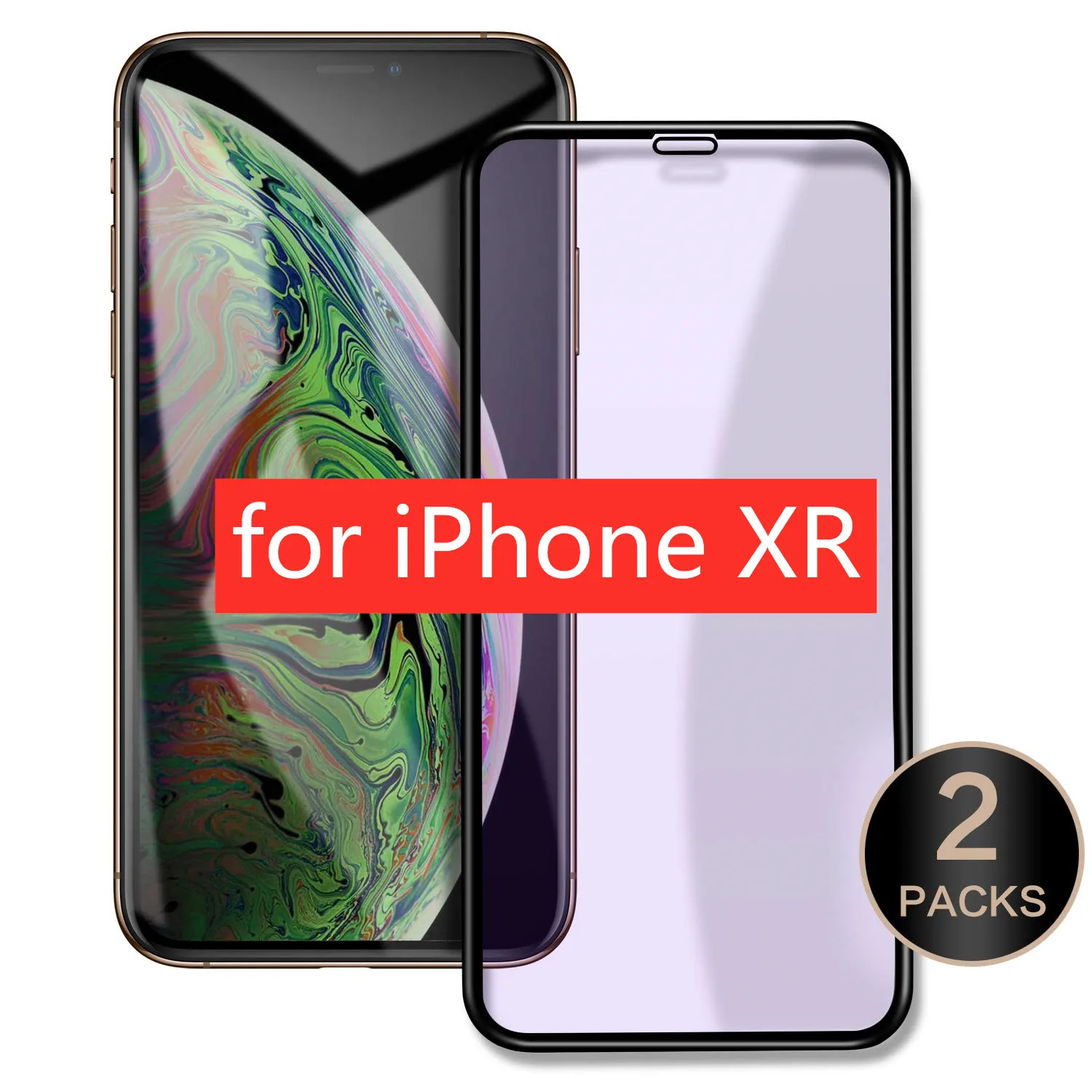 [2 шт] протектор экрана из закаленного стекла для iPhone Xs Max XR 8 8 Plus анти-синий луч 3D изогнутая поверхность стеклянная пленка 3D Touch - Цвет: iXR