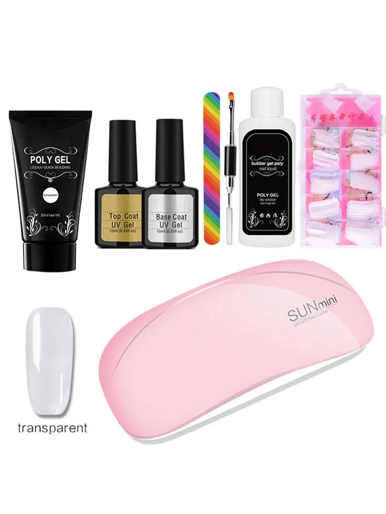 Гель-лак для ногтей стартовый набор с базовым верхним покрытием УФ-гель