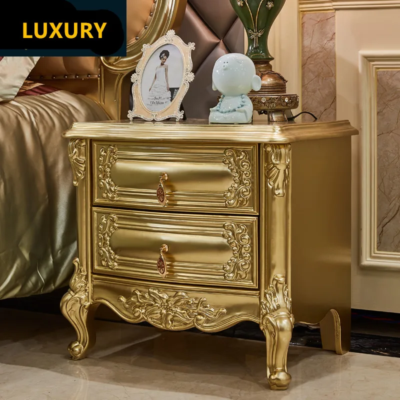 Dl новый дизайн европейская роскошная двуспальная кровать из цельного дерева и