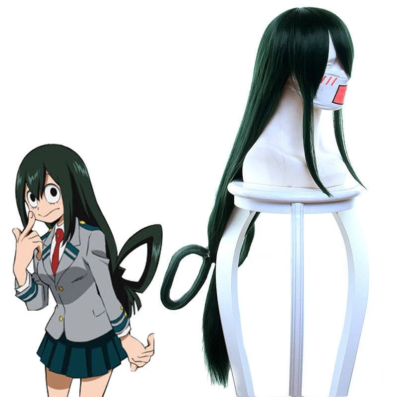 Boku no Hero Academy Tsuyu Asui косплей парик мой герой женские длинные зеленые синтетические