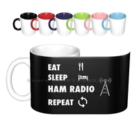 mug _ eat sleep ham radio ceramic mugs coffee cups milk tea mug ham radio amateur radio radio communication communications