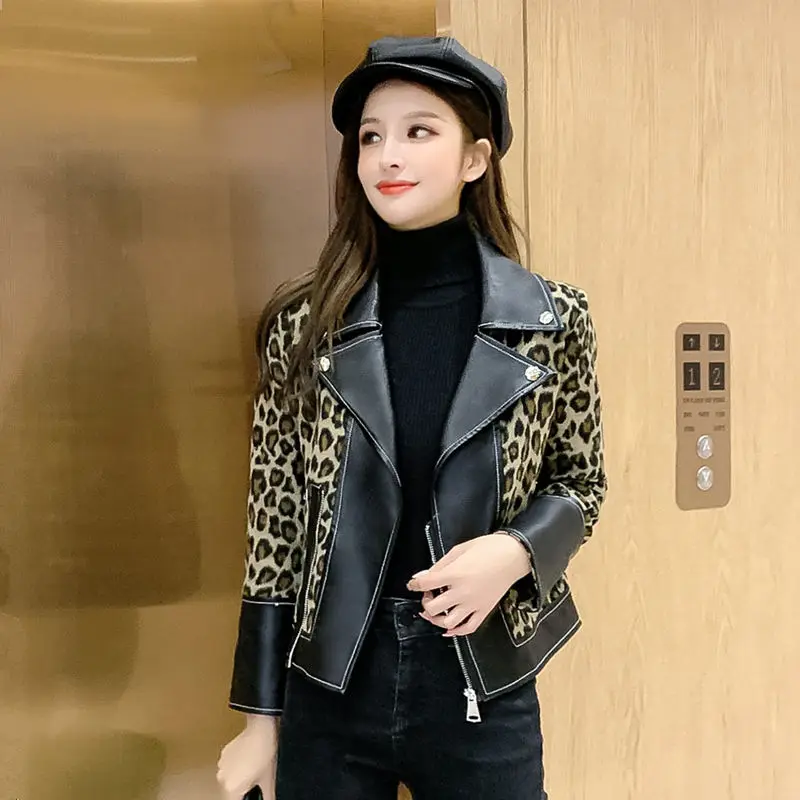 

Fur coat tweed jacket suit leopard pattern Jack top girl
