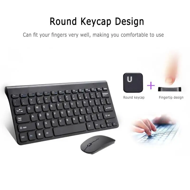 

2021 New 2.4GHz Slim Wireless Keyboard Wireless Mouse Mini Multimedia Keyboard Mouse Combo Set for Notebook Laptop Desktop PC