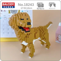 balody 18243 animal world golden retriever dog pet 3d model diy mini diamond blocks bricks building toy for children no box