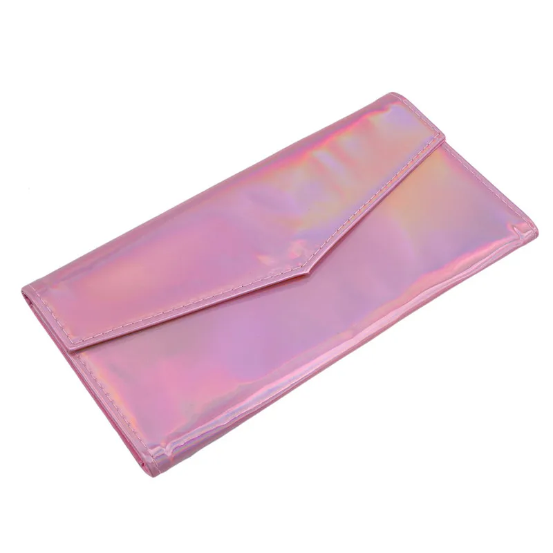 

New Fashion Pu Makeup Brush Pack Laser 10 Jacks Laser Makeup Brush Bag Symphony Color Dark Buckle Bag Cosmetic Bag 24cm LKEEP