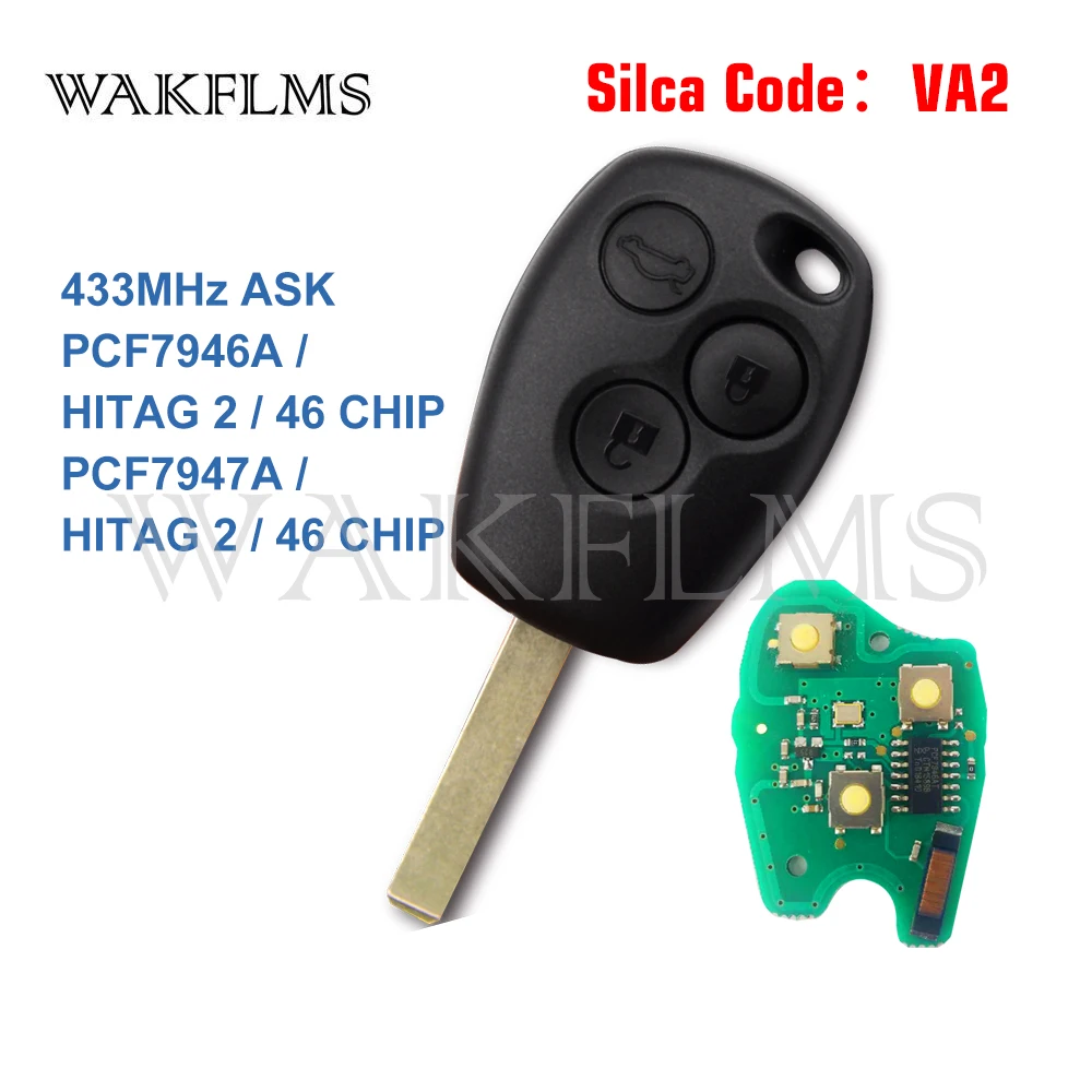 Сменная деталь PCF7946A / PCF7947A VA2 дистанционный ключ брелок от машины для Renault Wind Clio Modus