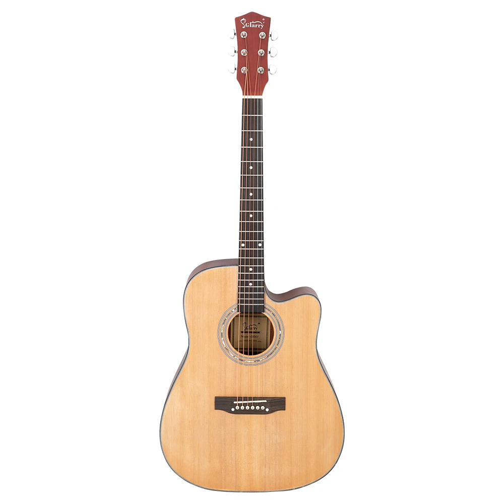41 inch Dreadnought Spruce Front Cutaway Sapele Back Folk Guitar with Bag & Board Wrench Tool Burlywood |