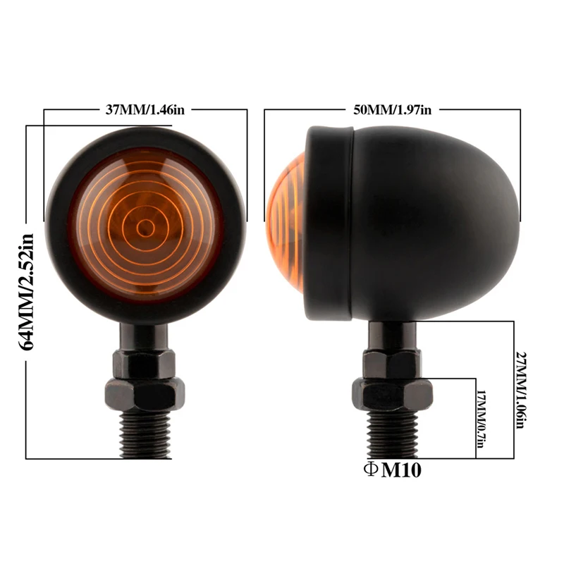 

2PCS Bullet Motorcycle Turn Signals Indicator Light 12v Motor Blinker Lamp