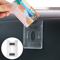sucker card holder for windshield glass tag durable id ic card holder card sleeve car organization automobiles accessories new