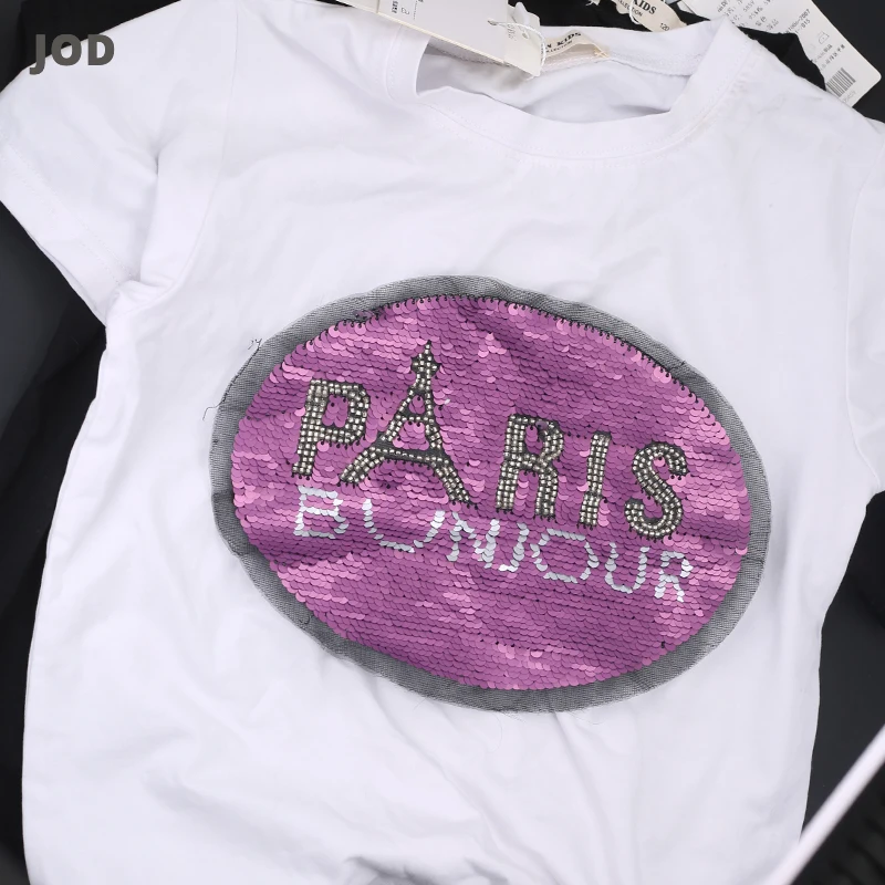 Женские вышитые нашивки с бисером и блестками аппликации для одежды в полоску