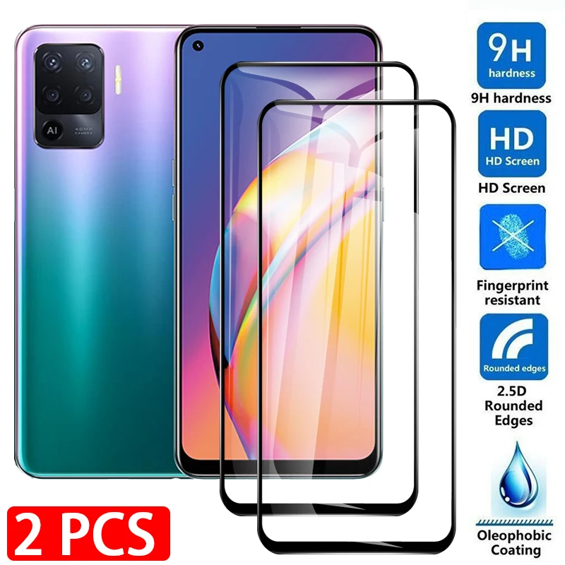 

2 Pcs Full Screen Protector For Oppo Reno5 5G Tempered Glass On The Reno 5 Lite Reno4 F 4 Se Reno2 Z 5lite 5f 9H Protective Film