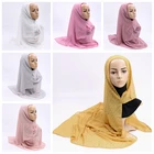 Двойной шифоновый хиджаб, женский головной платок musulman, женский шарф