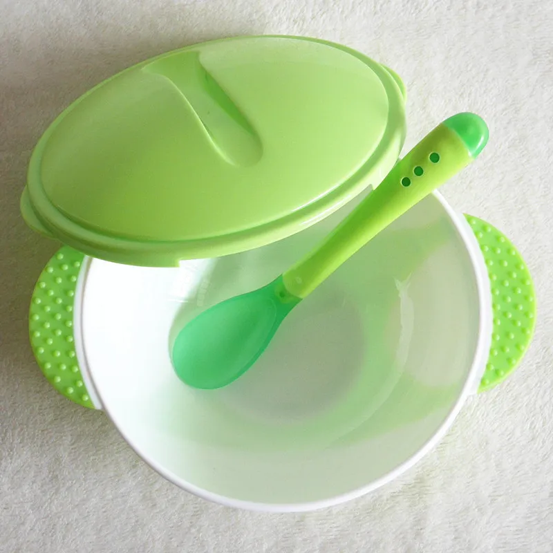 

1Set Baby Tableware Assist Baby Learnning Dishes With Suction Cup Assist food Bowl Spoon Drop Baby Spoon feeding