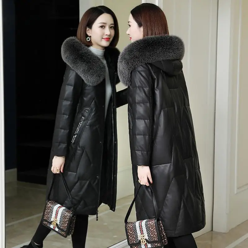

2022 Женская парка с длинным рукавом, пальто, зимняя женская куртка с воротником-стойкой, верхняя куртка из искусственной кожи, женские хлопко...