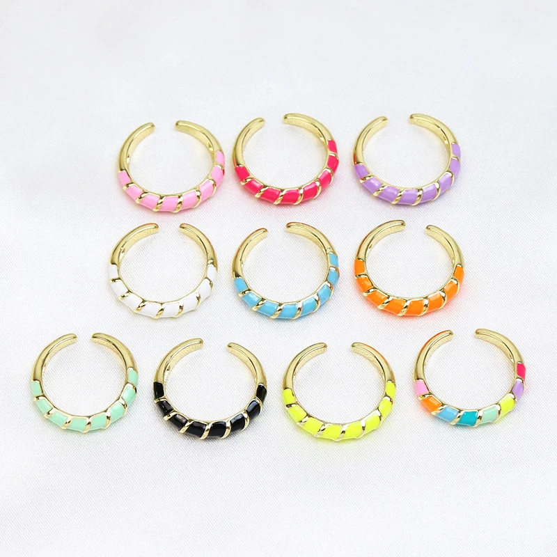 

10 шт. эмалированные радужные цвета ювелирные изделия кольцо звезда кристалл ювелирные изделия кольцо геометрические кольца разные цвета ю...