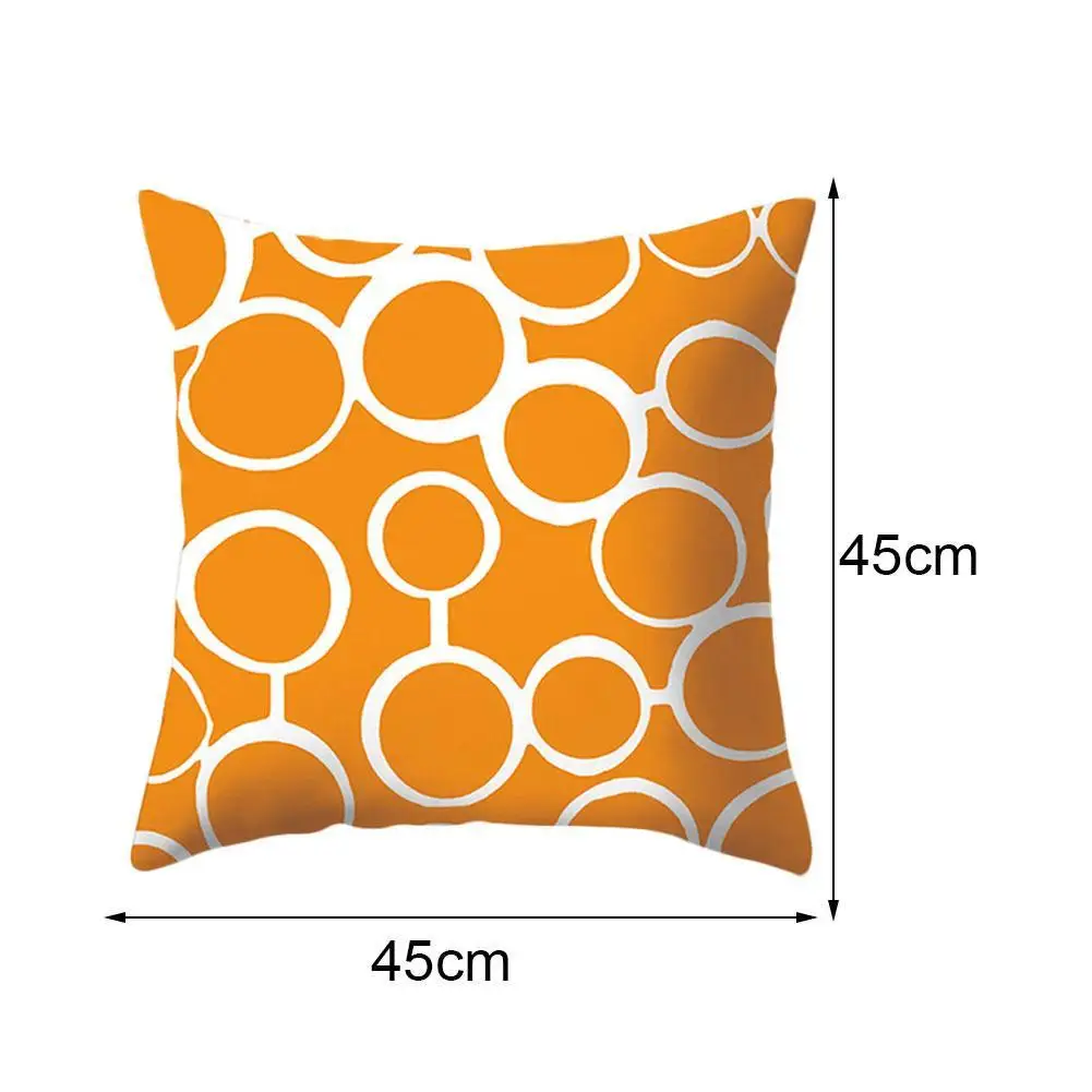 

Orange Pillow Cases Home Decor Geometric Pattern Pillow Covers Decorative Living Room Decoratiion Accessories Sofa Pillow Cover