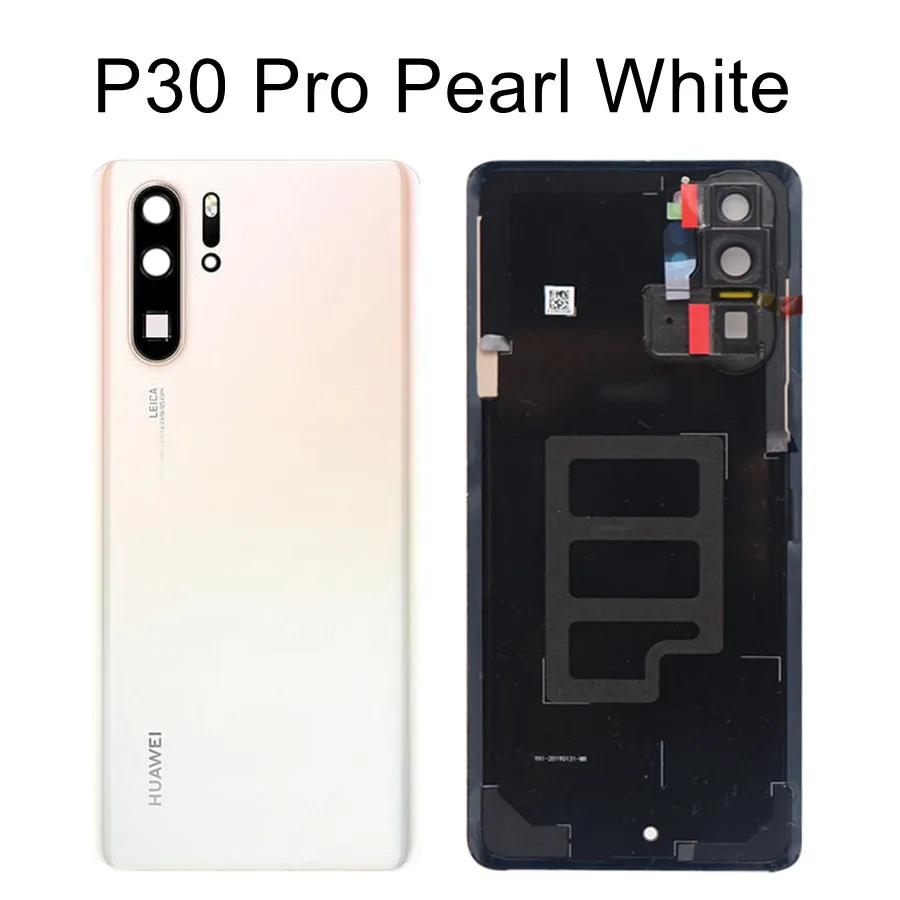 Для huawei P30 задняя крышка батарейного отсека задняя стеклянная дверь Корпус чехол ELE L09 L29 для huawei P30 Pro крышка батареи+ объектив камеры VOG L04 - Цвет: P30 Pro Pearl White