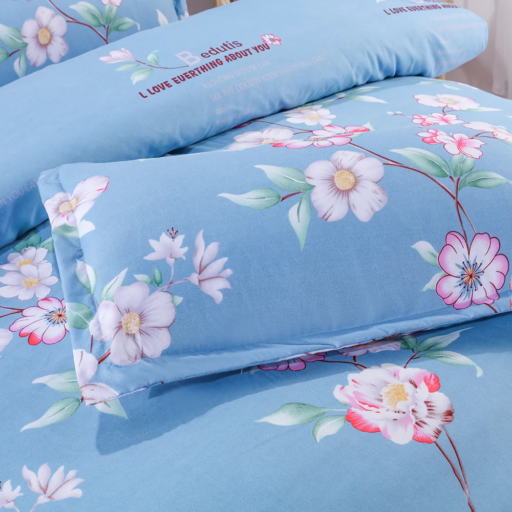 

High Quality Luxury Floral Patterned Large Bed Sheets Set 4 Piece Gorgeous Duvet Cover