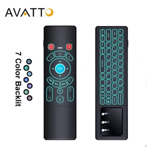 AVATTO Беспроводная воздушная мышь T6C, 2,4G, 7 цветов, с подсветкой, сенсорной панелью, ИК-подсветкой, мини-клавиатура для Smart tv,Android Box