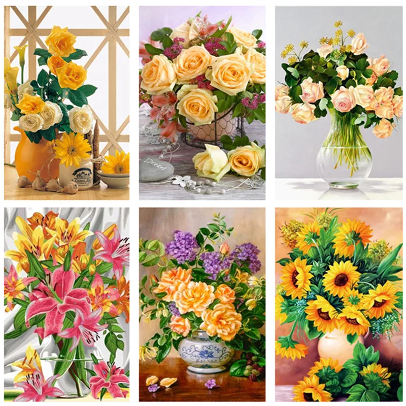 5D DIY желтых роз Алмазная Краски ing вышивки крестом мозаика Подсолнух украшения 5d