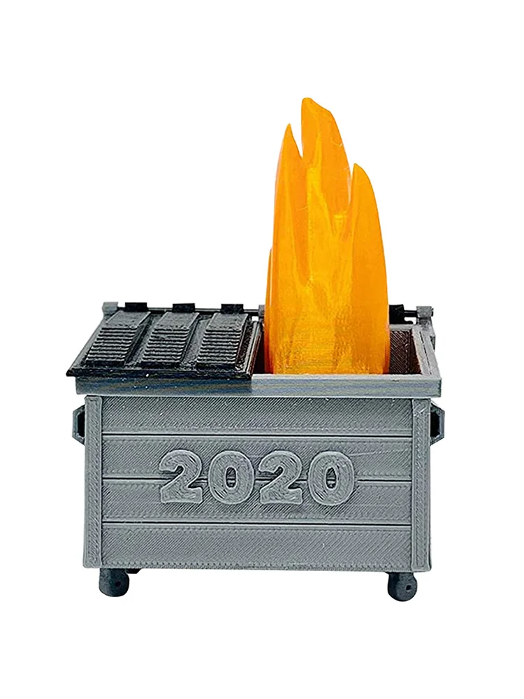 

New 2020 Souvenir Plastic Ornaments With LED Lights Dustbin Model Home Accessories Decor 12X10X6.5CM DH