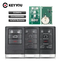 keyyou 6 buttons replacement car suv key for cadillac escalade esv ext 2007 2014 keyless fob ouc6000066 car remote key 315mhz