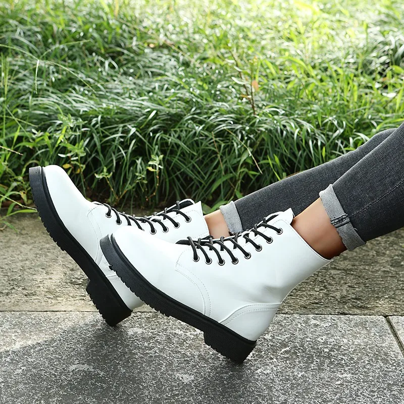 2021 Autumn Winter Women's Boots Keep Warm Non Slip Wearable Flat Martin Boots Roman Style Tube Casual Women's Shoes Ankle Boots