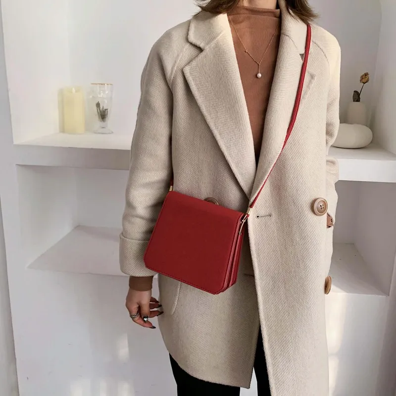 

French niche autumn and winter bag women's bag new 2021 Joker frosted Hong Kong style fashion shoulder messenger bag