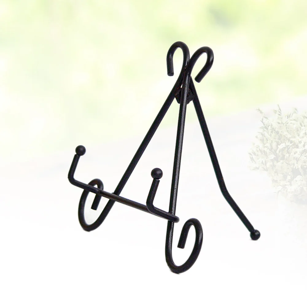 

Iron Art Vertical Shelf European Style Adjustable Display Stand Black Easel Plate for Photo Picture Albums Picture Frames Cookbo