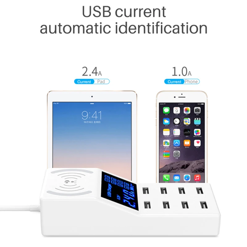 

8 Port Fast Charge Charger 2.4A High Current Broadband Voltage Wireless for Mobile Phone @M23