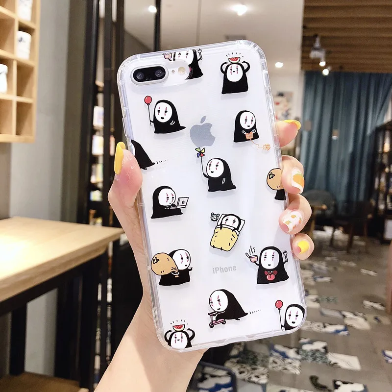 Original Miyazaki Hayao Ghibli Totoro Spirited Away No Face Man Cute Soft Silicon Phone Case for iphone 11 Pro Max xr xs 8 7plus | Мобильные