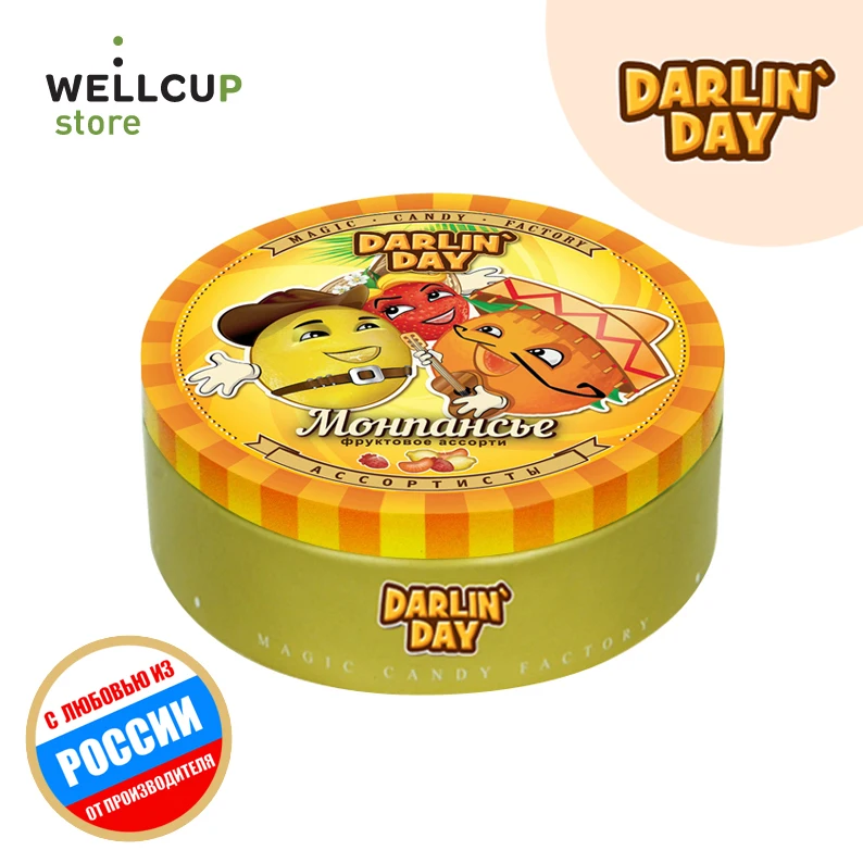 Монпансье DARLIN`DAY со вкусом лимона апельсина клубники ж/б 90 гр. | Продукты