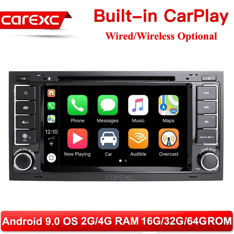 Автомагнитола CarExc 2 DIN Android 9 0 для VW Volkswagen Touareg T5 Transporter Multivan встроенный CarPlay с DVD GPS