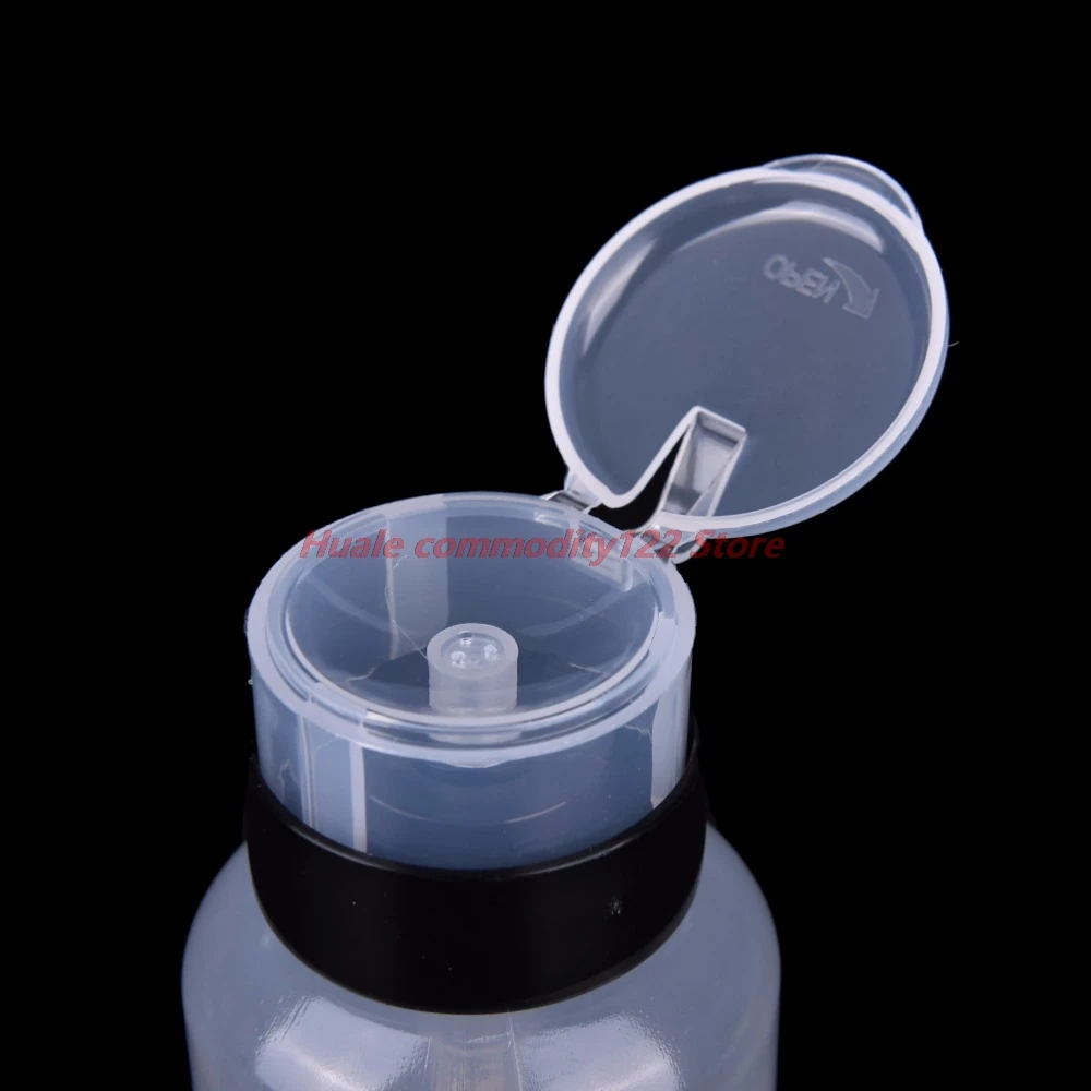

New 210ML Empty Clear Pump Dispenser Bottle Professional For Acetone Polish Remover Alcohol Liquid Oil Nail Art Beauty Tool