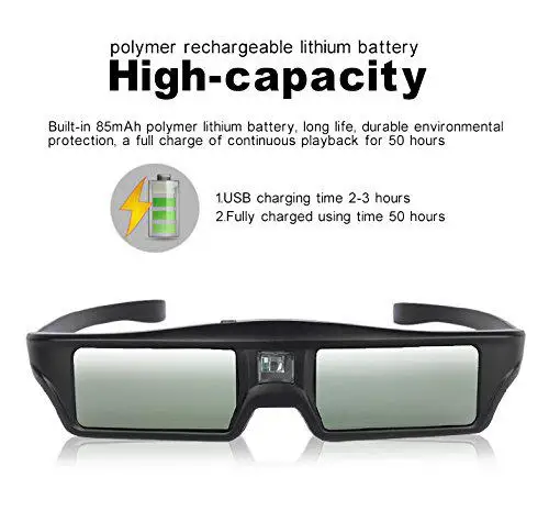 3D очки DLP link перезаряжаемая батарея высокая яркость изображения Гибкая подставка