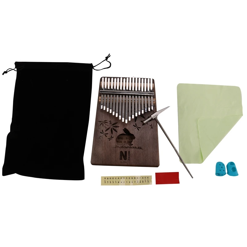 Пианино для пальцев из красного дерева 17 клавиш калимба кролик большой палец