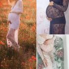 Женское кружевное платье-макси, с V-образным вырезом, для беременных